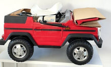 Load image into Gallery viewer, Front view of the Peg Perego red electric vehicle highlighting its open hood.