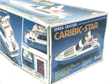 Load image into Gallery viewer, Another side view of Vintage Nikko Caribic Star Speed Cruiser highlighting detailed graphics and remote control.