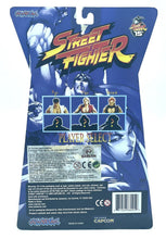Load image into Gallery viewer, STREET FIGHTER - RYU Player 2 Jazwares 15th Anniversary back view showcasing character lineup and product description.
