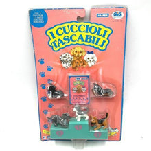 Load image into Gallery viewer, Hasbro Vintage Puppy in My Pocket Puppies packaging view with colorful toy animal figures.