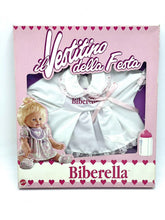 Load image into Gallery viewer, Front view of the white dress featuring ruffled design and bow detail.