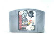Load image into Gallery viewer, Front view of the Konami International Superstar Soccer 64 cartridge with colorful label artwork.