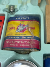 Load image into Gallery viewer, Close-up detail of the science kit label showcasing vintage design and brand name.