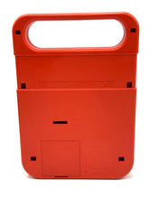 Load image into Gallery viewer, Rear view of the red Grillo Parlante educational toy with a smooth surface.