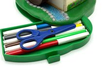 Load image into Gallery viewer, Close-up of art supplies including scissors and markers in a case