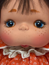 Load image into Gallery viewer, Detail close-up of Rosebonbon's face with freckled cheeks and big eyes.