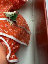 Load image into Gallery viewer, Detail of Fiba Chou Chou Rosebonbon Magnum doll's dress with floral decoration.
