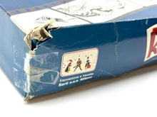 Load image into Gallery viewer, Side view of the costume box displaying text label and corner damage