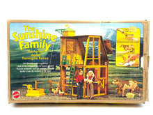 Carica l'immagine nel visualizzatore di Gallery, Mattel Sunshine Family Farm playset front view showcasing barn and figures