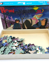 Load image into Gallery viewer, Detail close-up of complete puzzle pieces from 1977 Clementoni Remi Sad Winter.