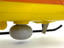 Load image into Gallery viewer, Side view of the yellow helicopter featuring gray accessory and skid landing gear.
