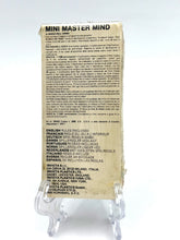 Load image into Gallery viewer, Back of sealed Invicta Mini Mastermind 1972 pocket version displaying game instructions and details.