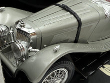 Load image into Gallery viewer, Detail view of the front of BBurago Jaguar SS 100 (1937) die-cast model