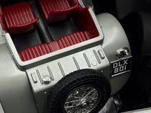 Load image into Gallery viewer, Interior detail of BBurago Jaguar SS 100 (1937) showcasing red seats and engine