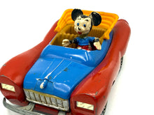 Load image into Gallery viewer, Front view of Politoys Mickey Mouse Car M600 featuring Mickey Mouse at the wheel.