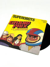 Load image into Gallery viewer, Back cover of 1981 Daltanious vinyl showing character illustrations and track list.
