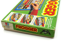 Carica l'immagine nel visualizzatore di Gallery, Side view of 1982 MB Frogger board game box highlighting game title and artwork