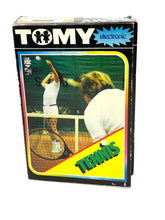 Load image into Gallery viewer, Tomy Tennis vintage game box packaging featuring colorful design and brand logo.