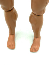 Load image into Gallery viewer, Detail close-up of Mattel Big Jim Karate 1971 action figure legs.