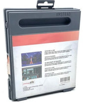 Load image into Gallery viewer, Back view of the Tintin on the Moon game cartridge with instruction text and barcode.