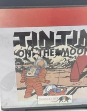 Load image into Gallery viewer, Front view of the Tintin on the Moon game cartridge featuring title text and illustration.
