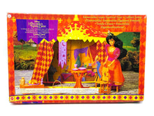 Carica l'immagine nel visualizzatore di Gallery, 1995 Mattel The Hunchback of Notre Dame Esmeralda Gypsy Festival Tent front view with colorful design.