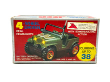 Load image into Gallery viewer, Packaging view of the Jeep Renegade Golden Eagle toy with colorful graphics.