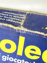 Load image into Gallery viewer, Close-up of the game box corner with damaged area and visible text.