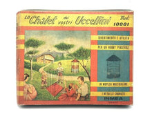 Load image into Gallery viewer, Pimea Chalet toy bird house packaging front view with colorful illustrated design.
