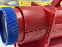 Load image into Gallery viewer, Detail close-up of the red toy camera showing lens and handle.