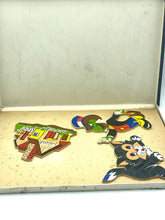 Load image into Gallery viewer, Close-up of the box corner showing worn edges and vintage condition.