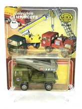 Load image into Gallery viewer, Mira Military Truck packaging view featuring green, yellow, and red colors.