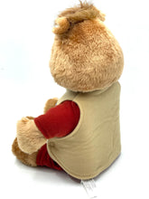 Load image into Gallery viewer, Back view of plush Teddy Ruxpin showing soft fur and beige vest.