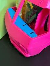Carica l'immagine nel visualizzatore di Gallery, Front view of Barbie Hot Rockin’ Van with open windows and interior view.