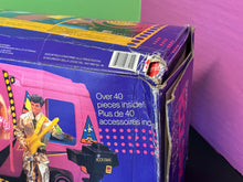 Carica l'immagine nel visualizzatore di Gallery, Side view of Barbie Hot Rockin’ Van box with rock star theme.