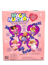 Load image into Gallery viewer, Back view of the Magic Nursery packaging showing character illustrations and product details.