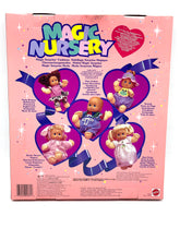 Load image into Gallery viewer, Mattel Magic Nursery toy set packaging featuring character illustrations and heart shapes.