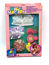 Load image into Gallery viewer, Mattel Vintage Magic Nursery Baby Dress up Playset packaging view with colorful design.