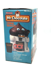 Load image into Gallery viewer, Coleco Toy Mr Chocolate Drink Maker box side view highlighting the red cup and spoon.