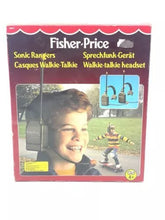 Load image into Gallery viewer, Fisher Price Sonic Rangers Radio Headset packaging view with brand logo and toy details.