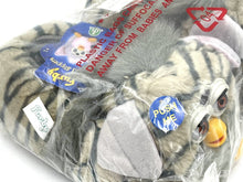 Load image into Gallery viewer, Vintage Furby Slippers packaging featuring a plush owl design in white, gray, and black.