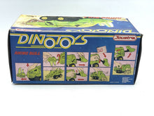 Load image into Gallery viewer, Joustra DinoToys Rhino Bull Dump Truck packaging back view displaying toy features.