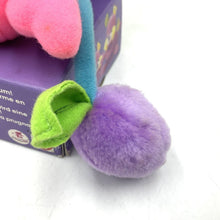Load image into Gallery viewer, Detail view of Mattel Popples Fruit Plum highlighting soft material and vibrant colors.