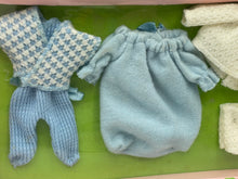 Load image into Gallery viewer, Close-up detail of Italocremona vintage dress set in blue and white with a checkered pattern.