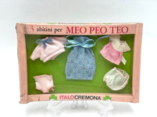 Load image into Gallery viewer, Italocremona vintage dress set packaging featuring multiple clothing pieces in pink, green, and blue.