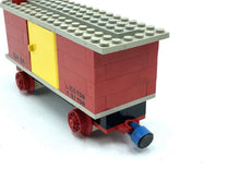 Carica l'immagine nel visualizzatore di Gallery, LEGO 720 - 3 Wagon side view featuring a red and yellow design with a detailed roof.