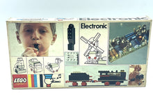 Load image into Gallery viewer, Rear view of the 1968 LEGO train featuring battery and whistle control.