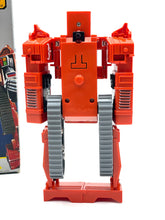 Load image into Gallery viewer, Front view of 80's Robot Vanguard Astro changers Bulldozer in simplified design standing pose.