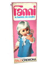 Load image into Gallery viewer, Italocremona Fanni doll packaging, front view with pink, blue, and white colors.