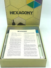 Load image into Gallery viewer, Avalon Hill Hexagony game box side view showcasing spine label and hexagonal design.